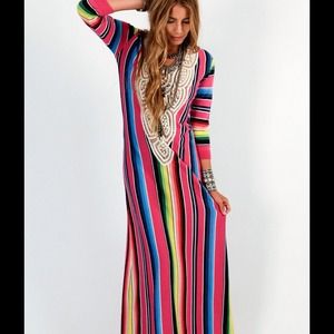 JEN'S PIRATE BOOTY Multi-Color Serape Dress, NEW