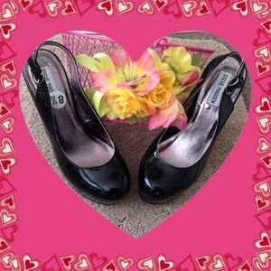 Black Patton Leather Wedge