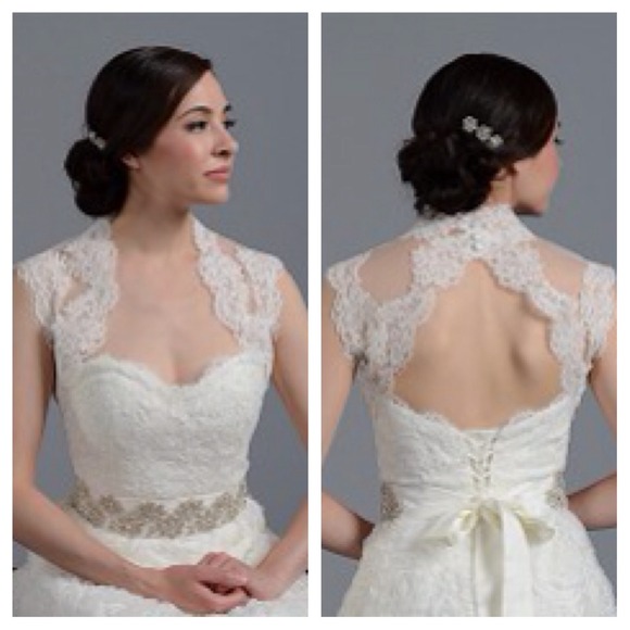 Refer to third picture for size description. Small fits size 0-4 Dresses & Skirts - FINAL SALE!!🌟👰 Bridal lace jacket/ bolero 🌸