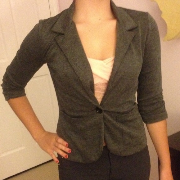 Grey-black cardigan.