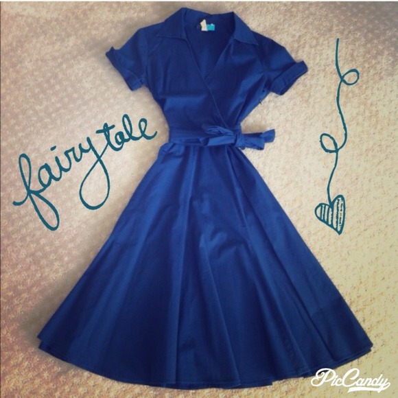 Alyn Paige Dresses & Skirts - Collared Blue Dress
