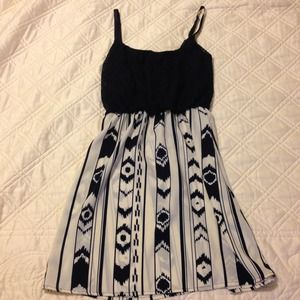 Navy blue and white tribal dress