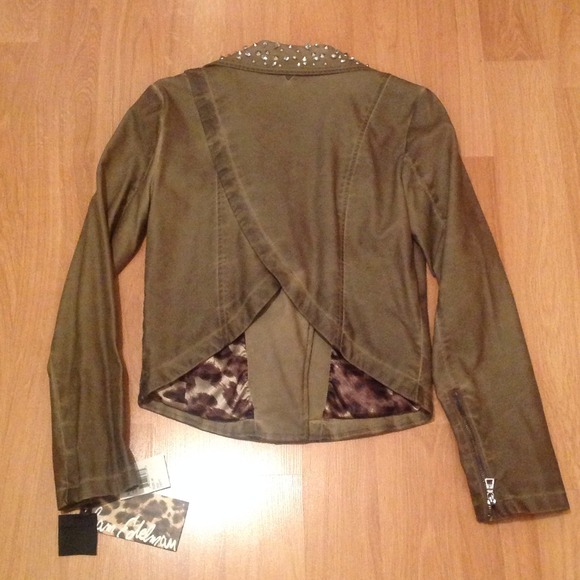 Sam Edelman Studded Collar Vegan Leather Jacket - Picture 3 of 4