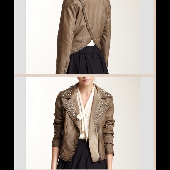 Sam Edelman Studded Collar Vegan Leather Jacket - Picture 4 of 4