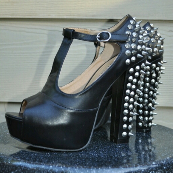 Black Spike Heels