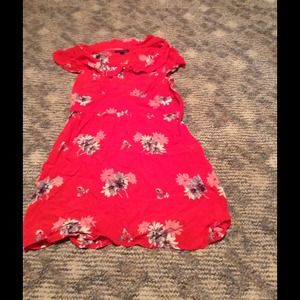 Red floral dress