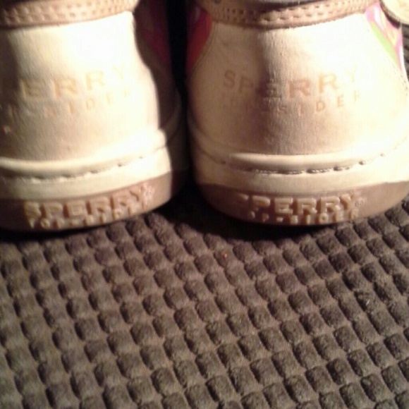 woman's floral&Leather Sperry Topsiders - Picture 3 of 4