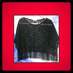 TRADED Flowy Crocheted Fringe CropTop