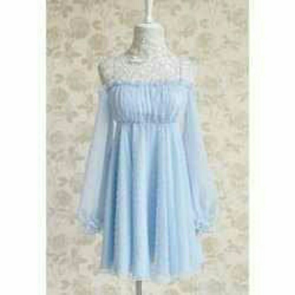 Baby doll light blue dress