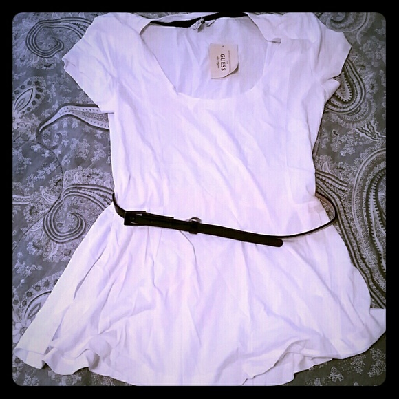 White shirt with belt
