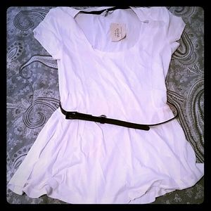 White shirt with belt