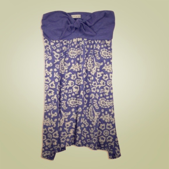 Patterned Blue Tube Top