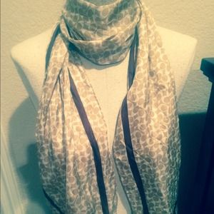 Tan/brown Coach silk scarf