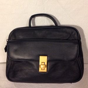 Black leather travel bag