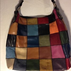Apt 9 leather & suede patchwork purse