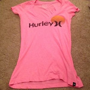 neon pink Hurley v-neck