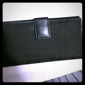 authentic gucci black wallet