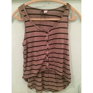 Hight-Low Striped Tank Top