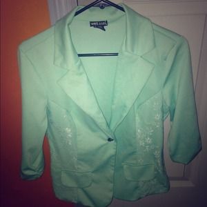 Stretchy aqua green blazer