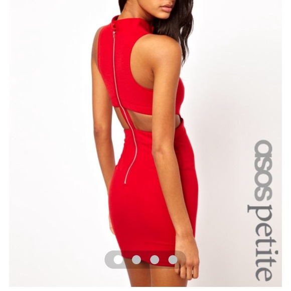 Red Bodycon dress w/ cutout sides and zip up back