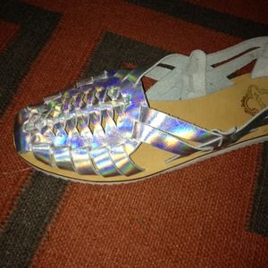 Urban Outfitters Holographic Sandals