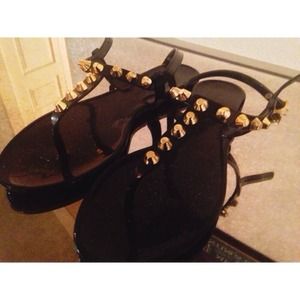 Black studded sandals