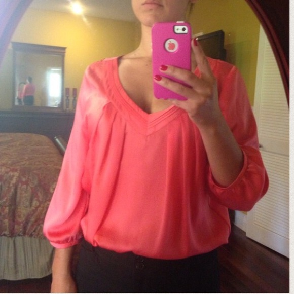 Beautiful Salmon and Purple Ann Taylor Blouses