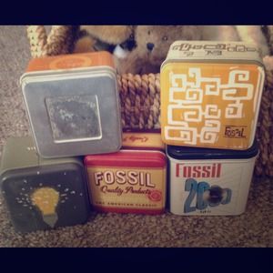 Fossil brand watch tins