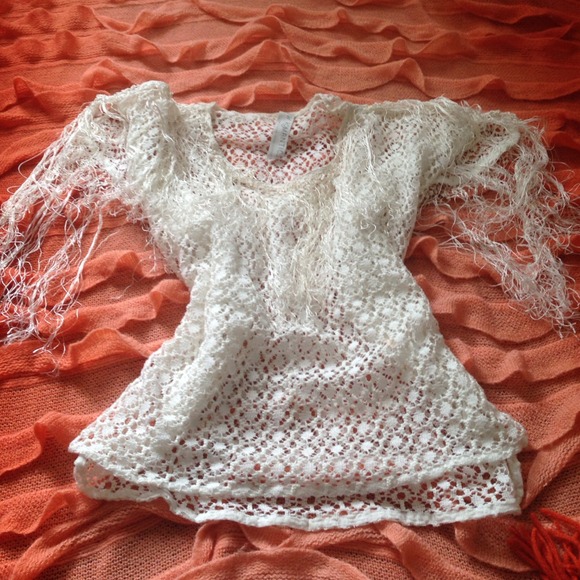 Free People New Romantics fringe top!
