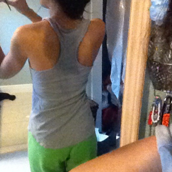 High low illusion grey racer back tank - Picture 2 of 2