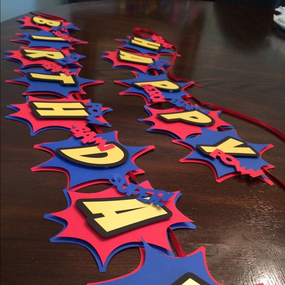 Superhero "Happy Birthday" banner