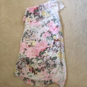 One shoulder floral dress
