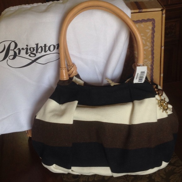NWT Brighton Brewster Neutral blk/cream/brwn purse