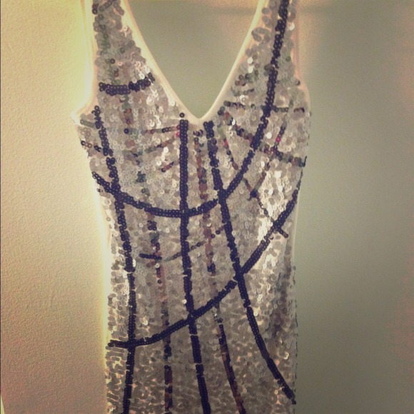 Sequin white club dress