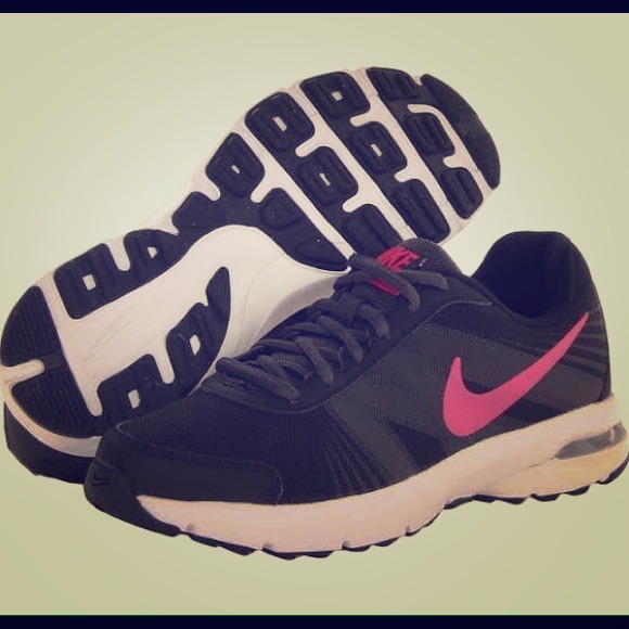 Nike running shoes black pink and white