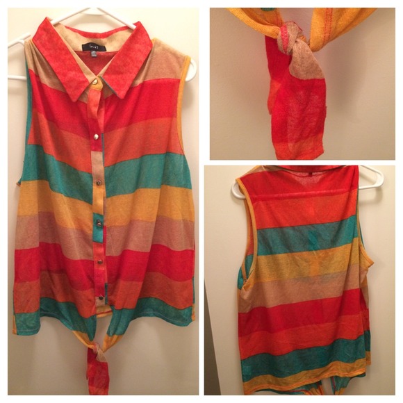 Striped Tie Up Shirt