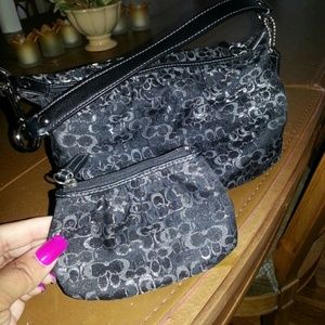 Coach pouch small bag with matching coin purse