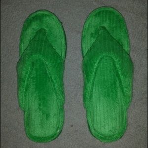 Green flip flop slippers