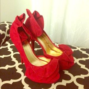 Red ruffles heels