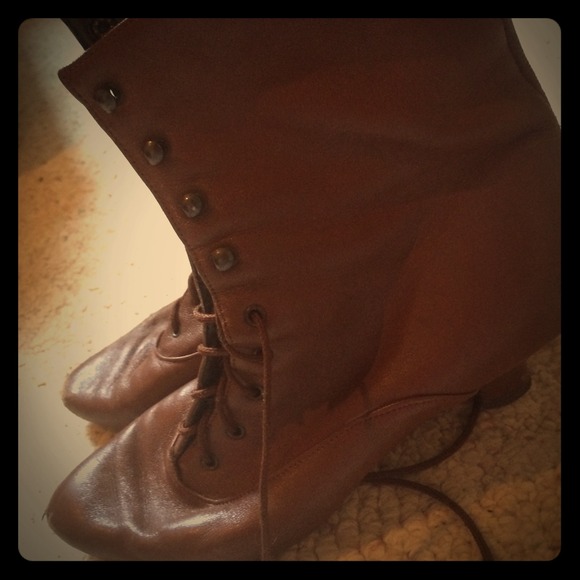 Just over the ankle lace up boots