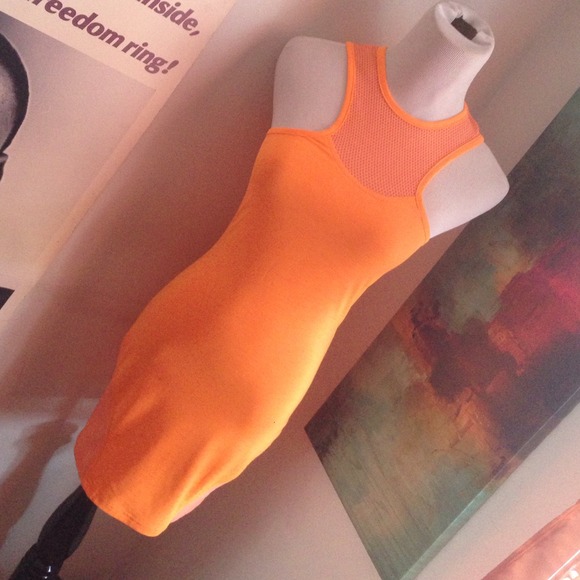 Nastygal x Minkpink Neon Orange Mesh Dress