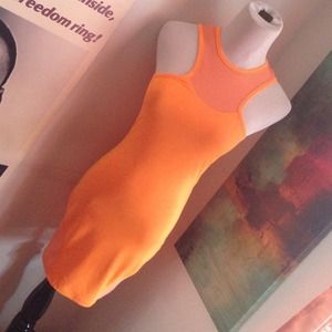 Nastygal x Minkpink Neon Orange Mesh Dress