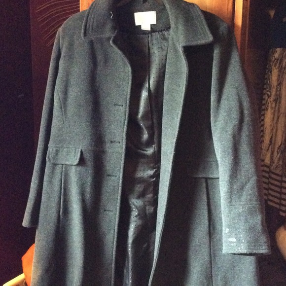 A dark gray wool coat size 1X