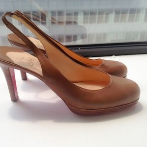 Christian Louboutin Leather Sling Back Pumps