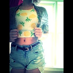 Pineapple Dreams Halter Crop Top