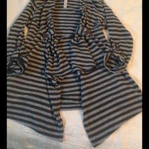 Grey stripe cardigan