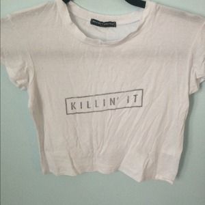 Brandy Melville Cropped "killin it" Top