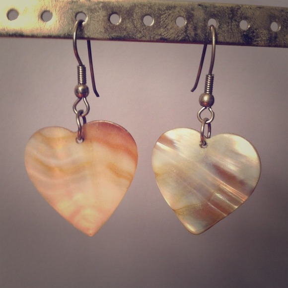Heart-Shaped Seashell Earrings