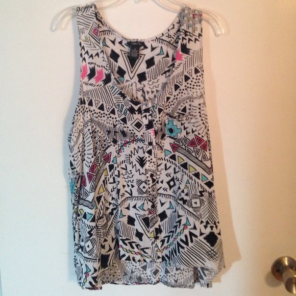 Rue21 colorful shirt with beaded pocket!