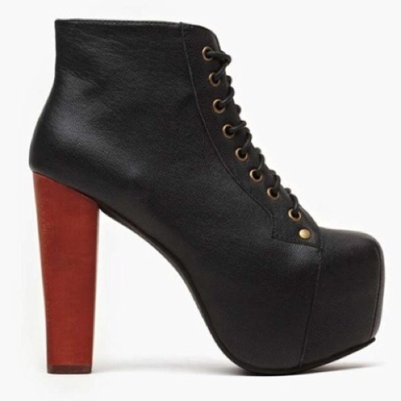 Jeffrey Campbell Black leather litas